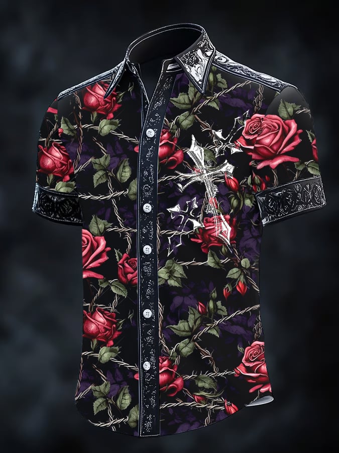 Camisa retro Gothic Dark para hombre