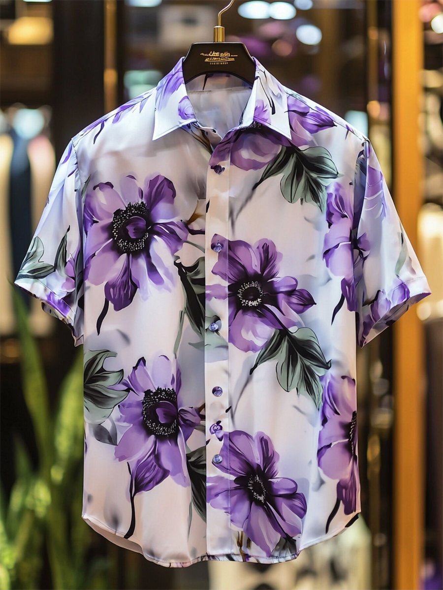 Camisa Resort casual floral Art de manga corta para hombre