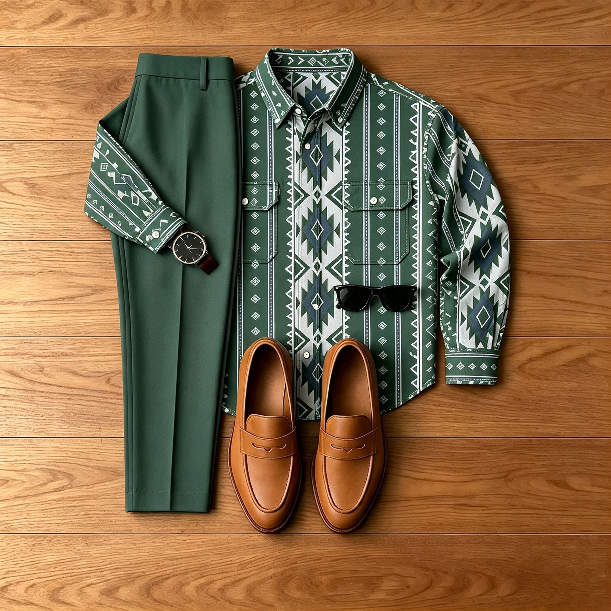 para hombre Color-Blocked Denim-Style chaqueta and pantalón Set