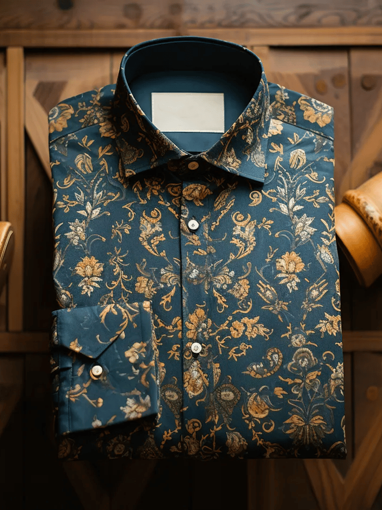 Camisa elegante Romantic a rayas de manga larga para hombre