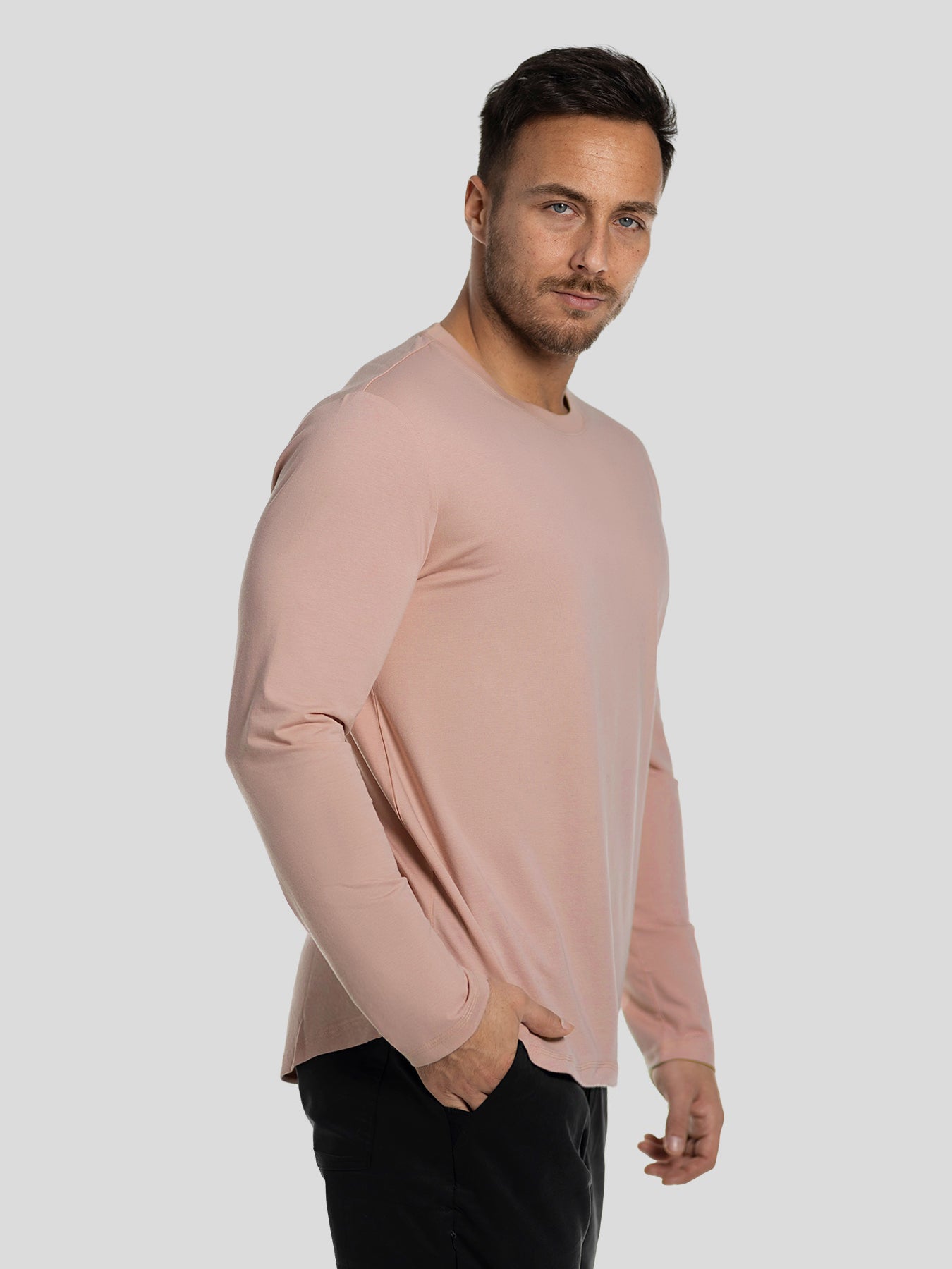 StaySmooth de manga larga Curve Hem Tee: de corte entallado