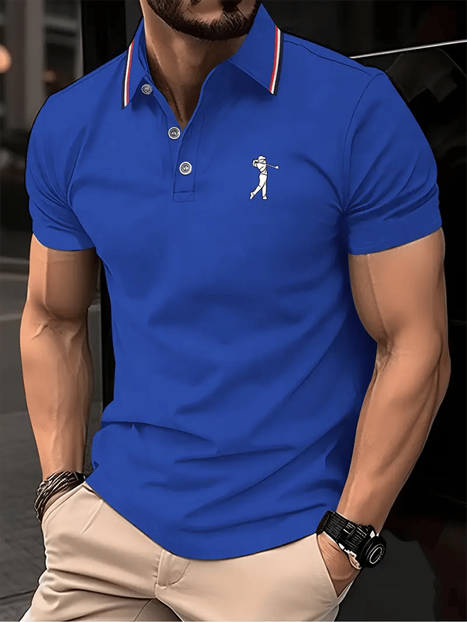 Camisa polo Golf casual estampado casual para hombre