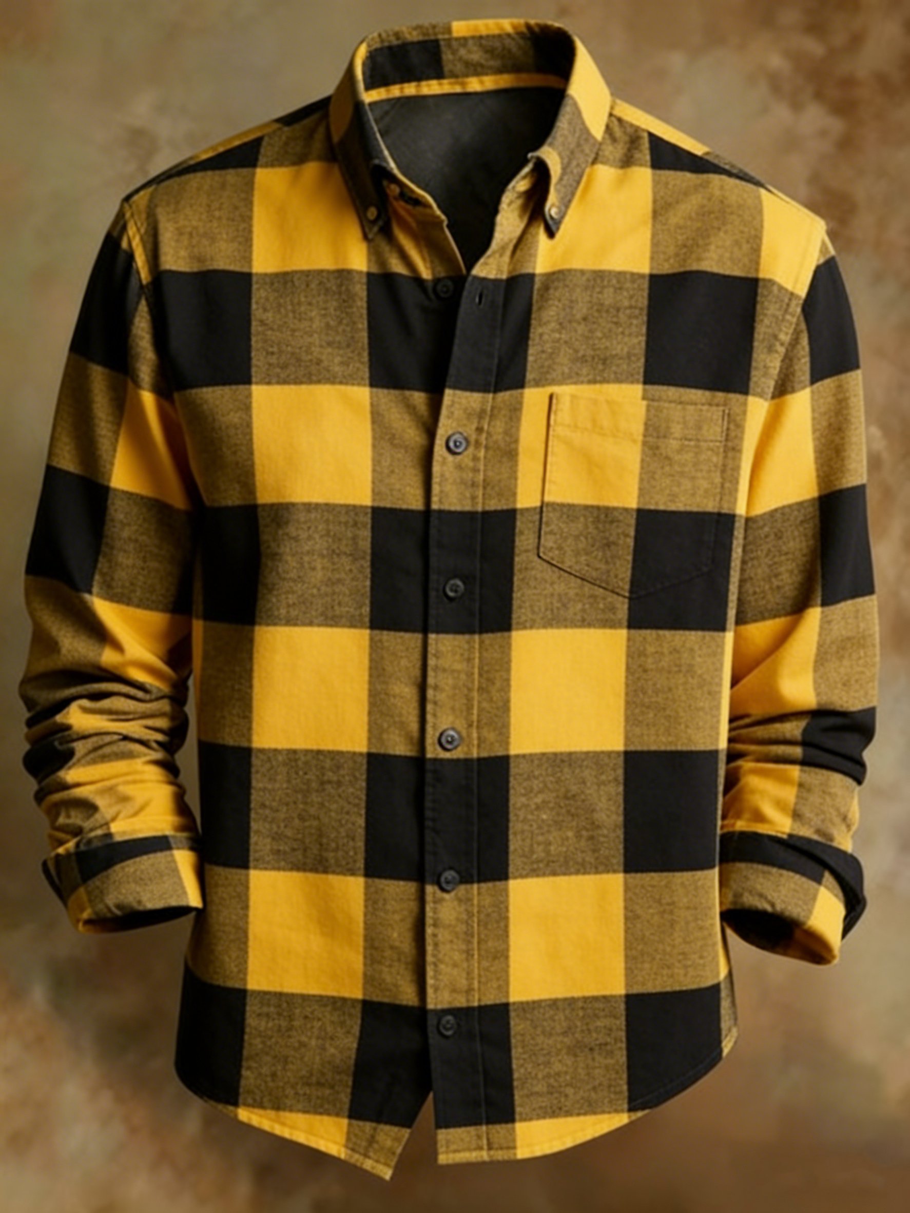 Camisa retro Abstract Art estampado a cuadros diseño ejecutivo Style para hombre
