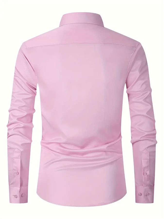 Camisa de color sólido Design ejecutivo casual para hombre