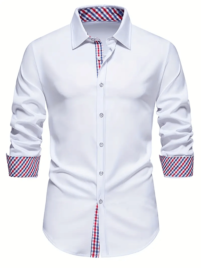 Camisa ejecutivo casual estampado de manga larga para hombre