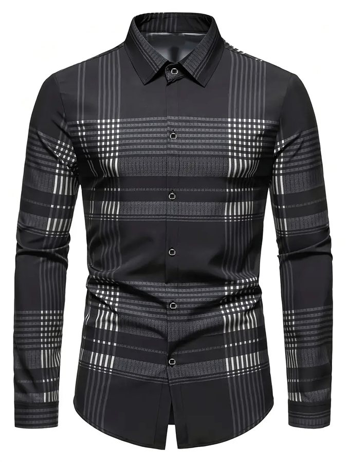 Camisa a cuadros ejecutivo casual para hombre
