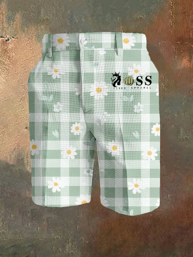 Pantalón casual a cuadros Waffle para hombre