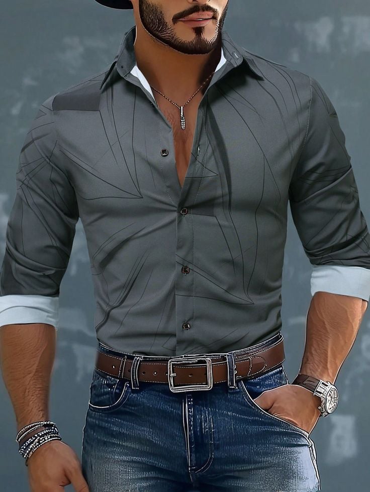 Camisa de lujo ejecutivo de manga larga para hombre