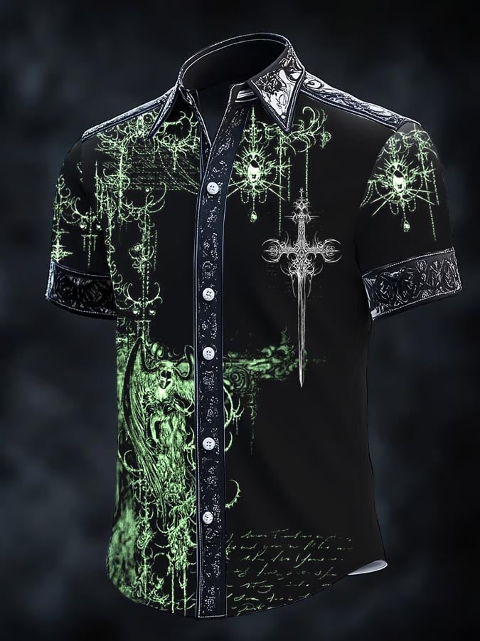 Camisa retro Gothic Dark para hombre