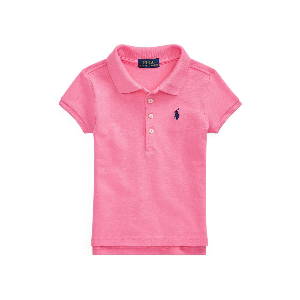 Girls 2-6x Stretch Cotton Mesh Polo Shirt - 1