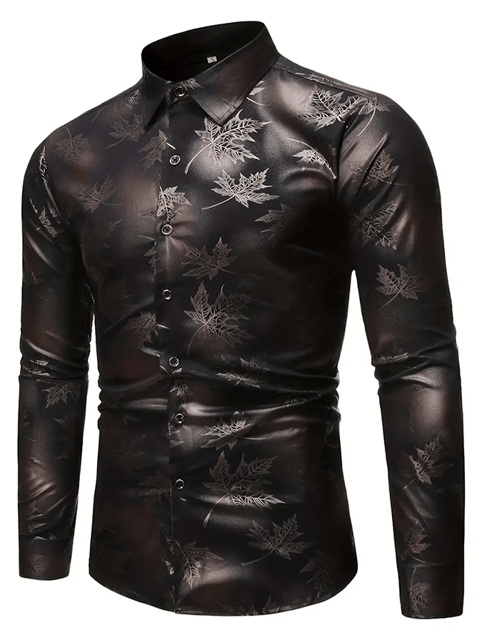Camisa geométrico ejecutivo casual para hombre