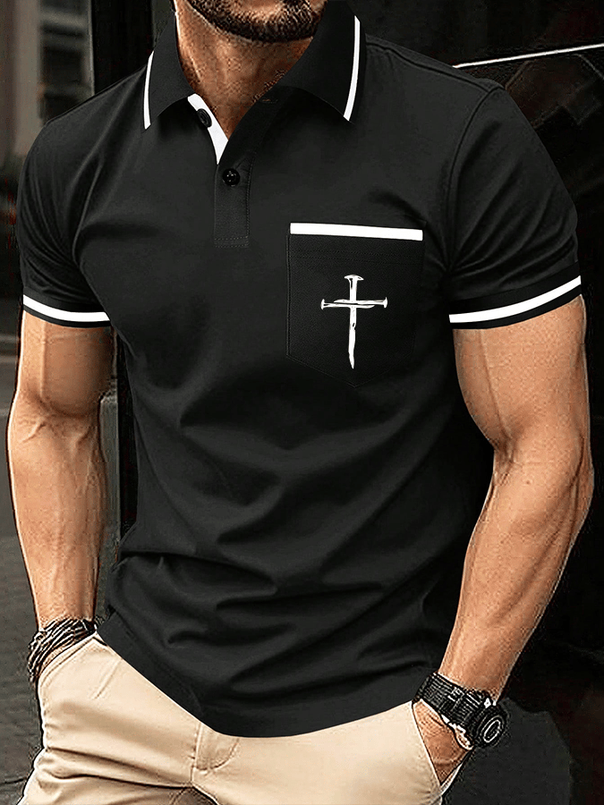 Camisa polo Faith estampado casual (With bolsillos) para hombre