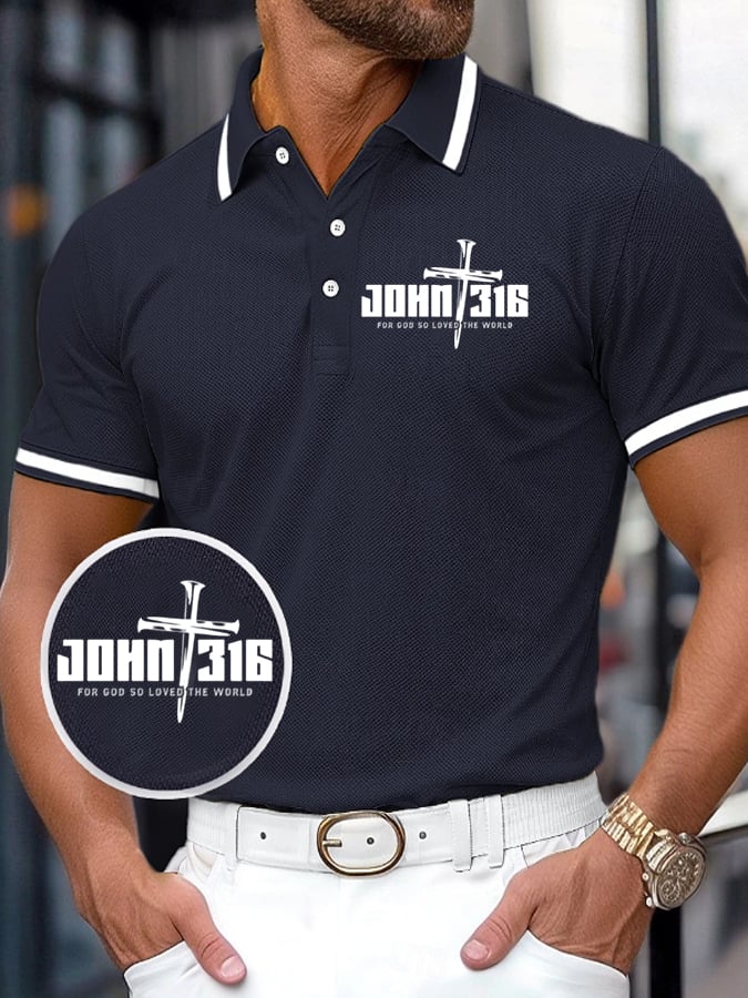 Camisa polo Faith estampado casual para hombre