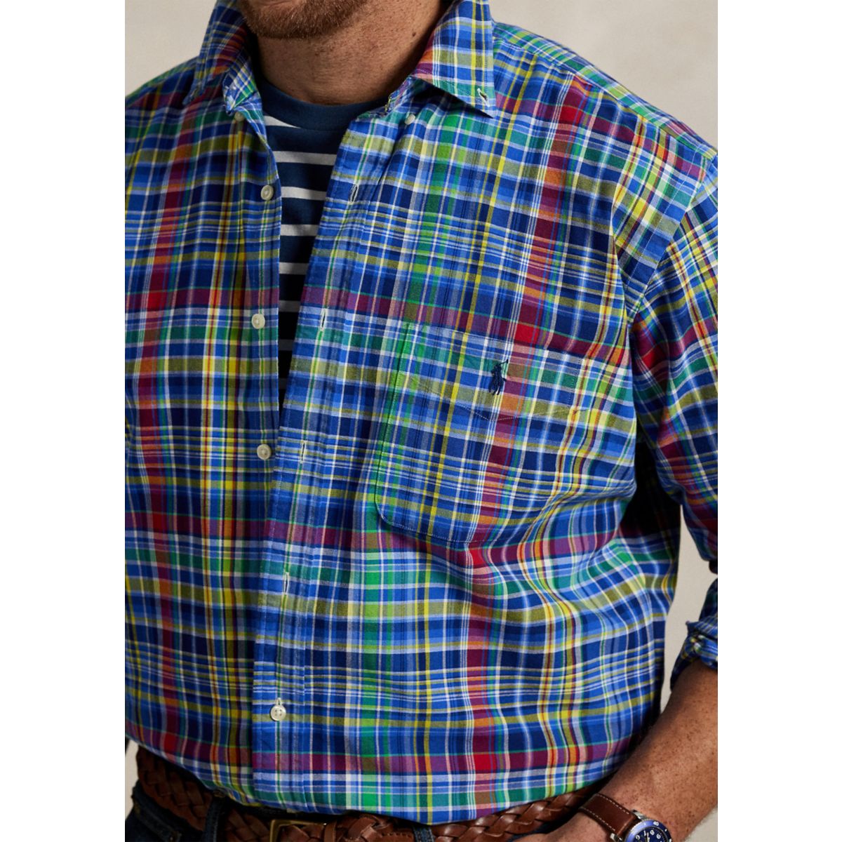 Big & Tall Plaid Oxford Shirt - 3