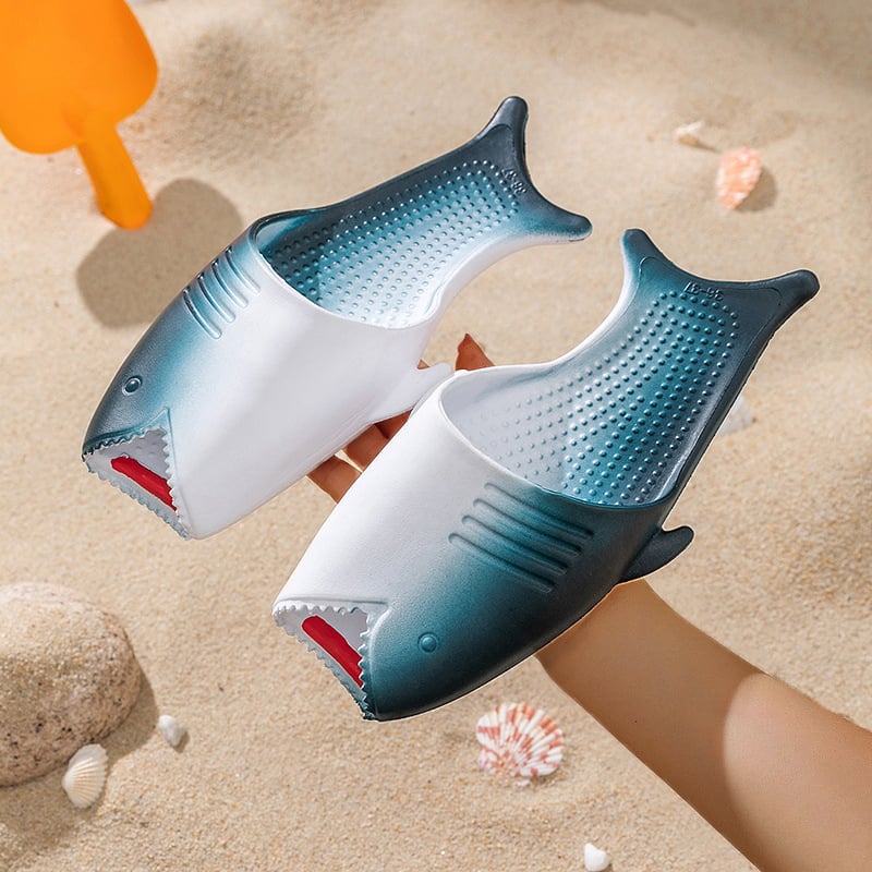 De moda Creative Cartoon Inner And Outer suave Bottom Non-Slip Shark Slippers