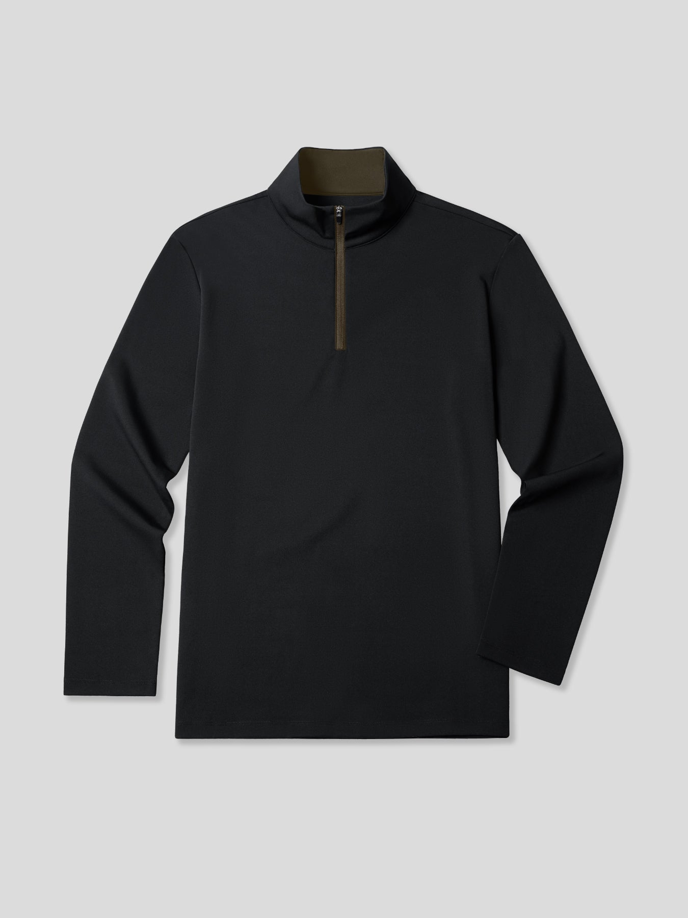 SmoothBlend clásico Fit Half Zip Mock Neck Tee:Zip Contrast Color