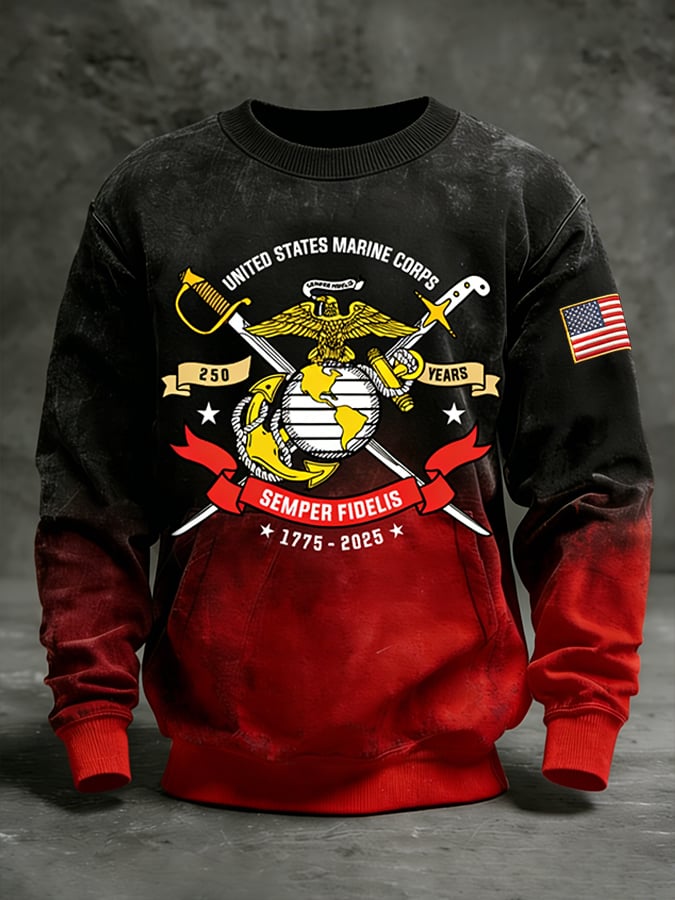 Winter patriotic cuello redondo top para hombre