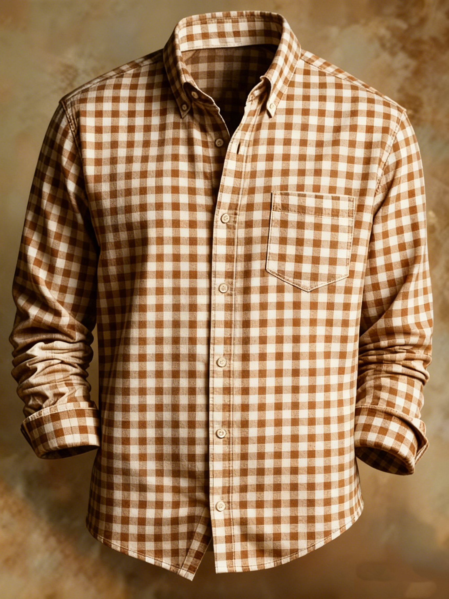 Camisa retro Abstract Art estampado a cuadros diseño ejecutivo Style para hombre