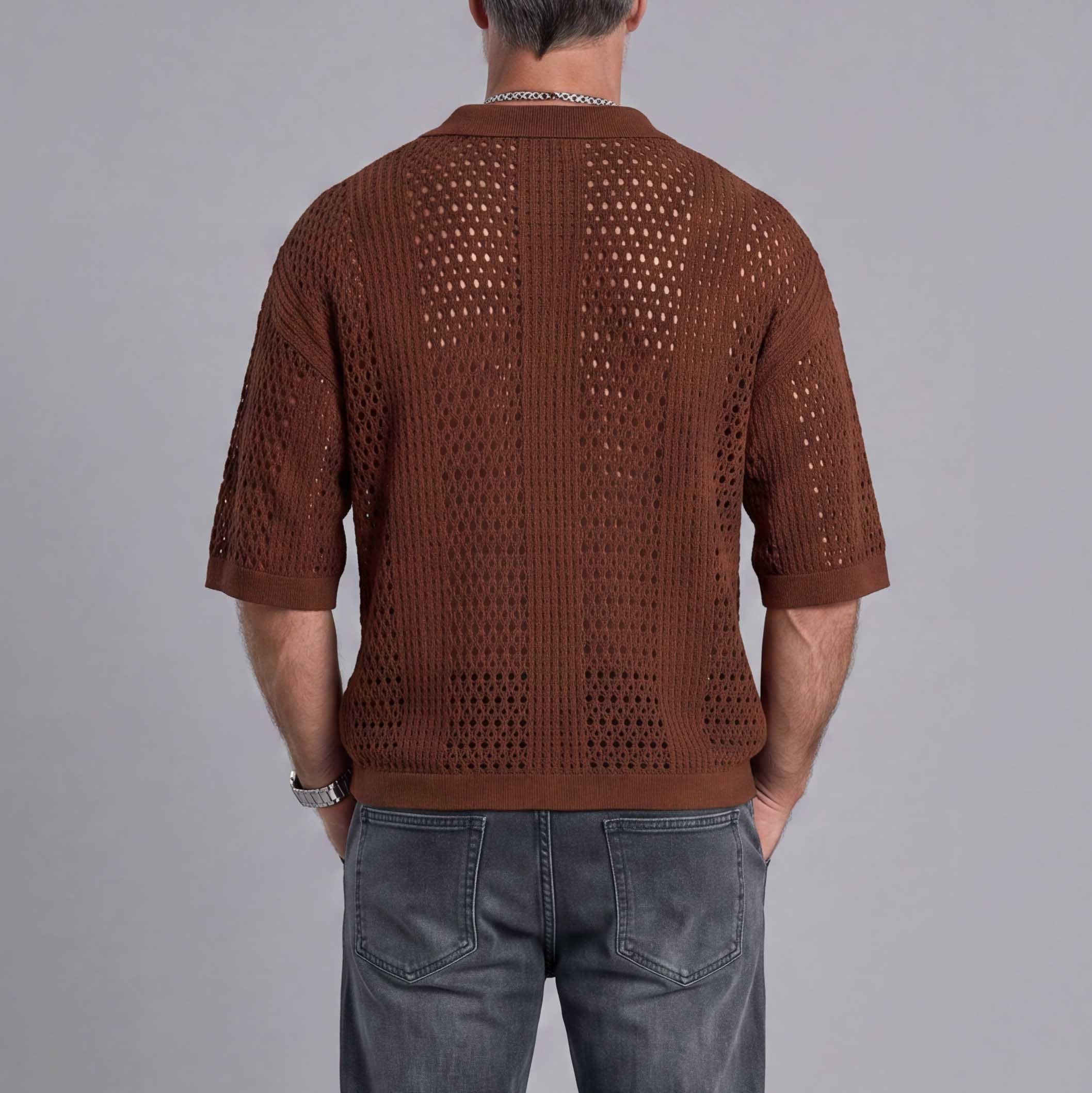 Camisa polo Openpara trabajo Mesh-tejido de manga corta