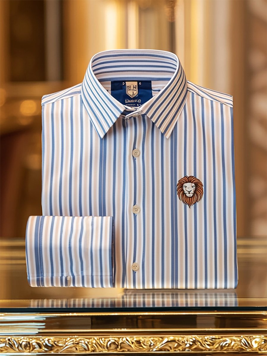 Camisa satén Luxe de manga larga con botones para hombre