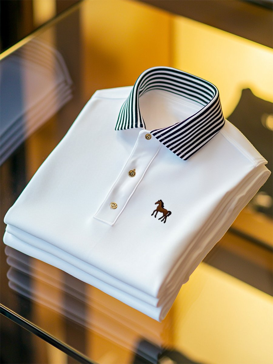 Camisa polo ejecutivo casual Button de manga corta para hombre