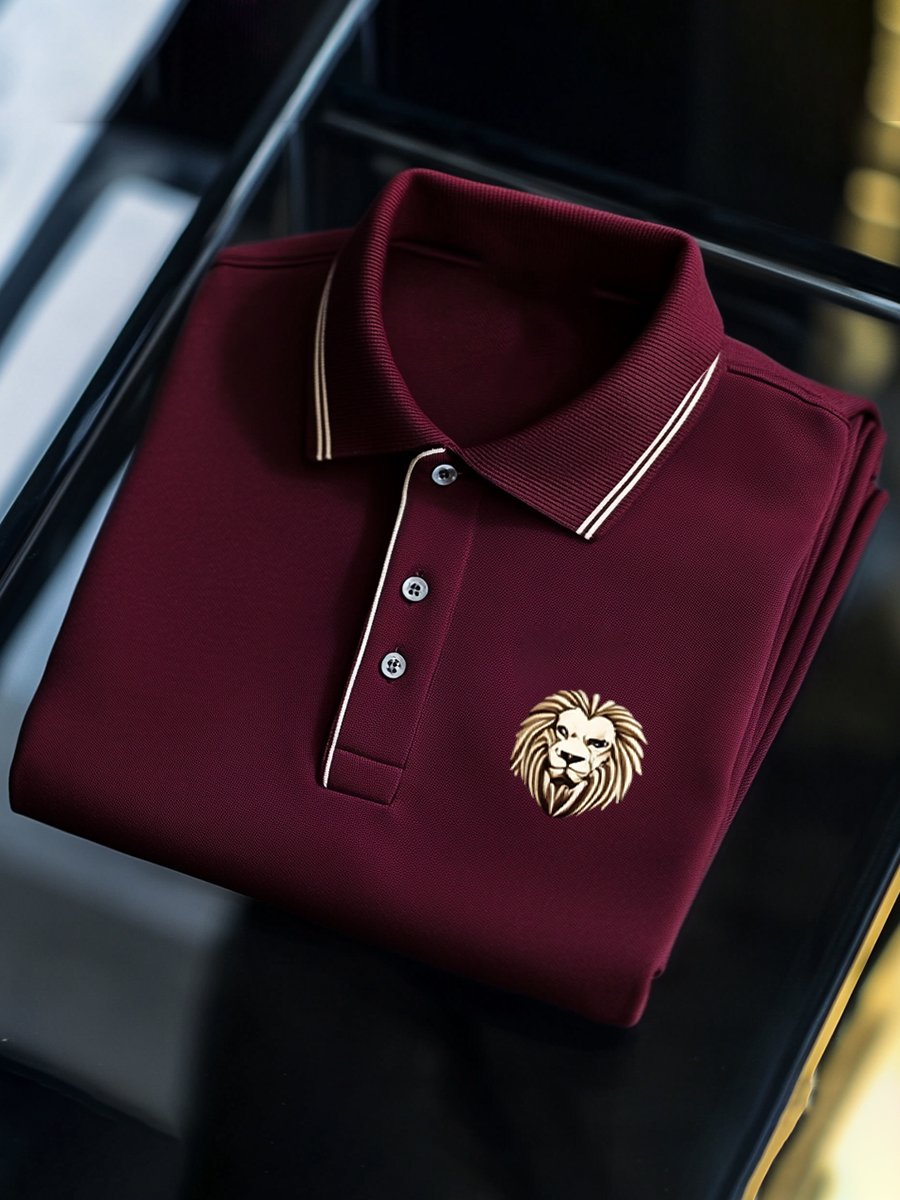 Camisa polo vintage ejecutivo de manga larga para hombre