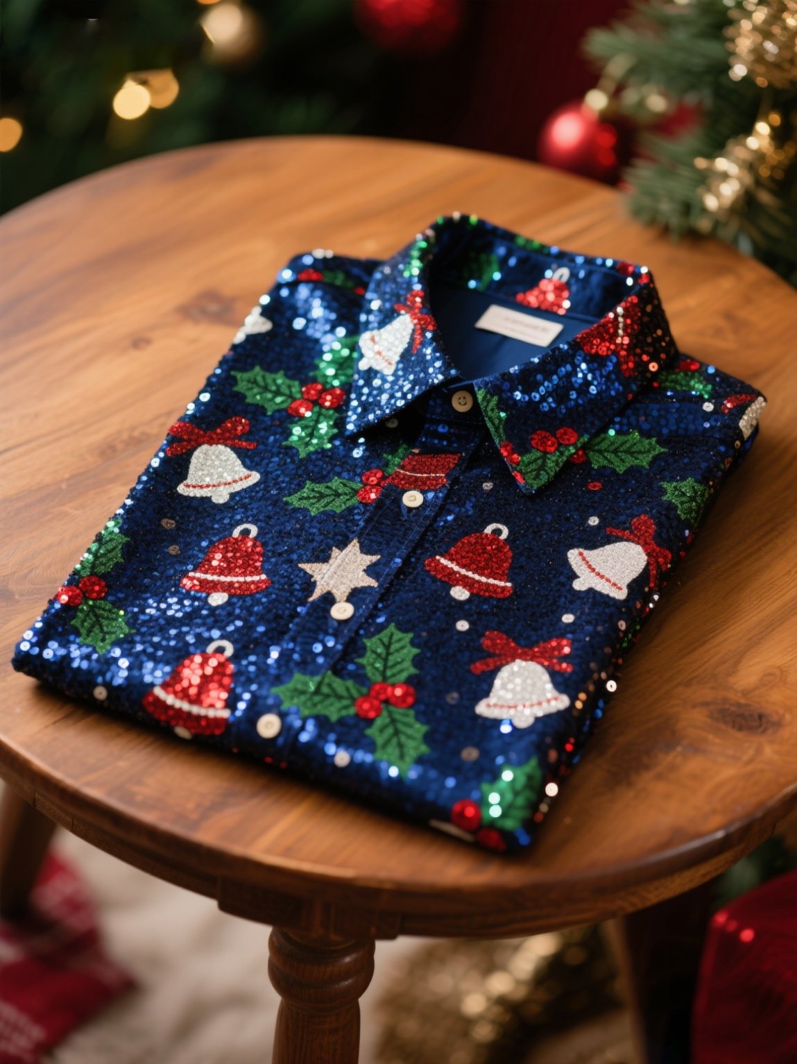 Camisa casual Christmas de manga larga para hombre