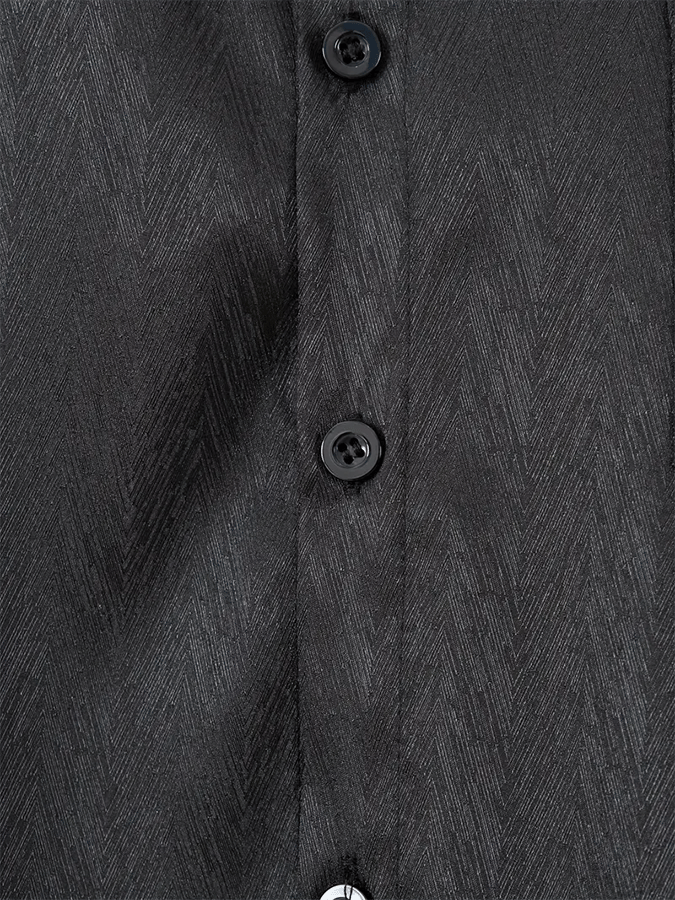 Seda ejecutivo de lujo Design estampado de manga larga Pockecamiseta para hombre