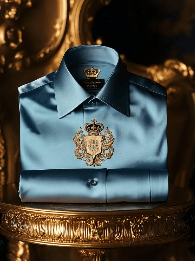Camisa satén Luxe de manga corta para hombre