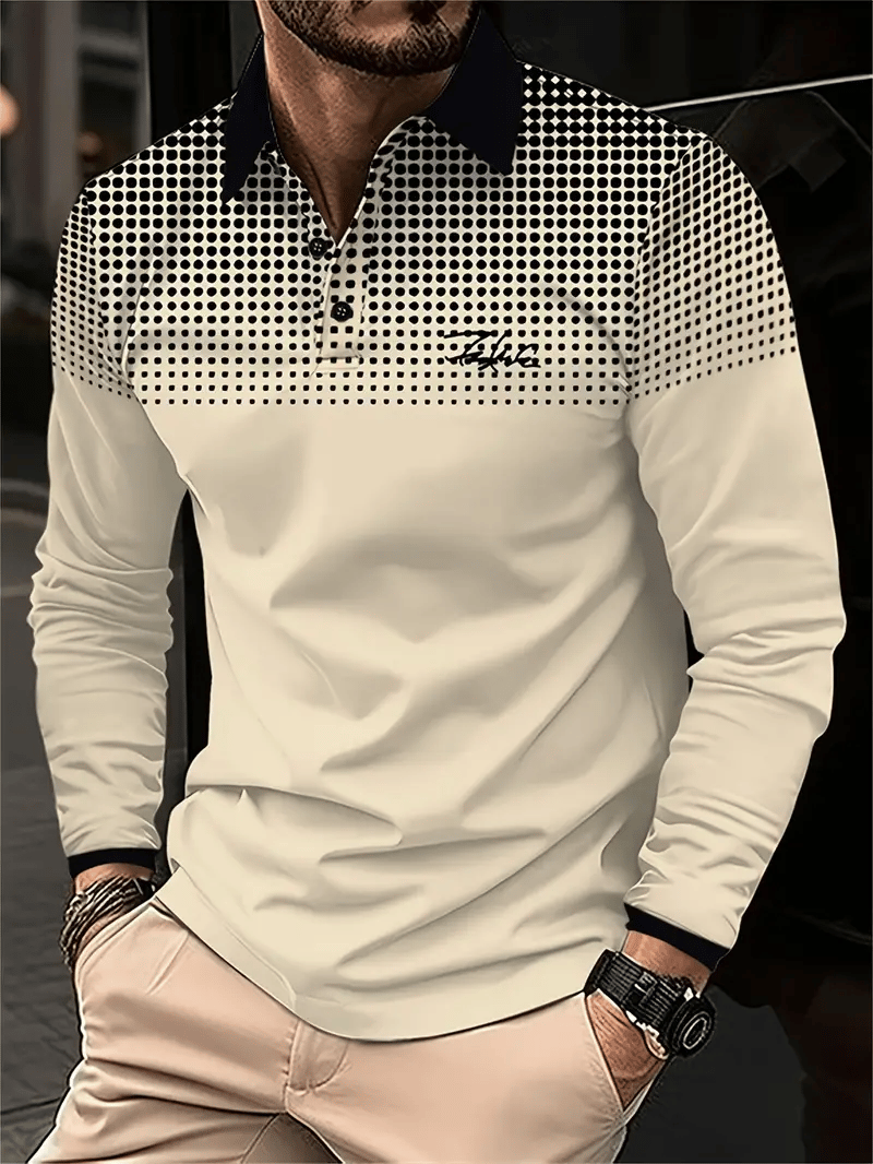 Ejecutivo casual a rayas con botones Polo para hombre