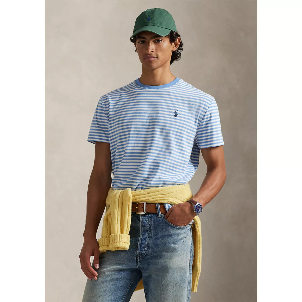 Classic Fit Striped Jersey T-Shirt - 5