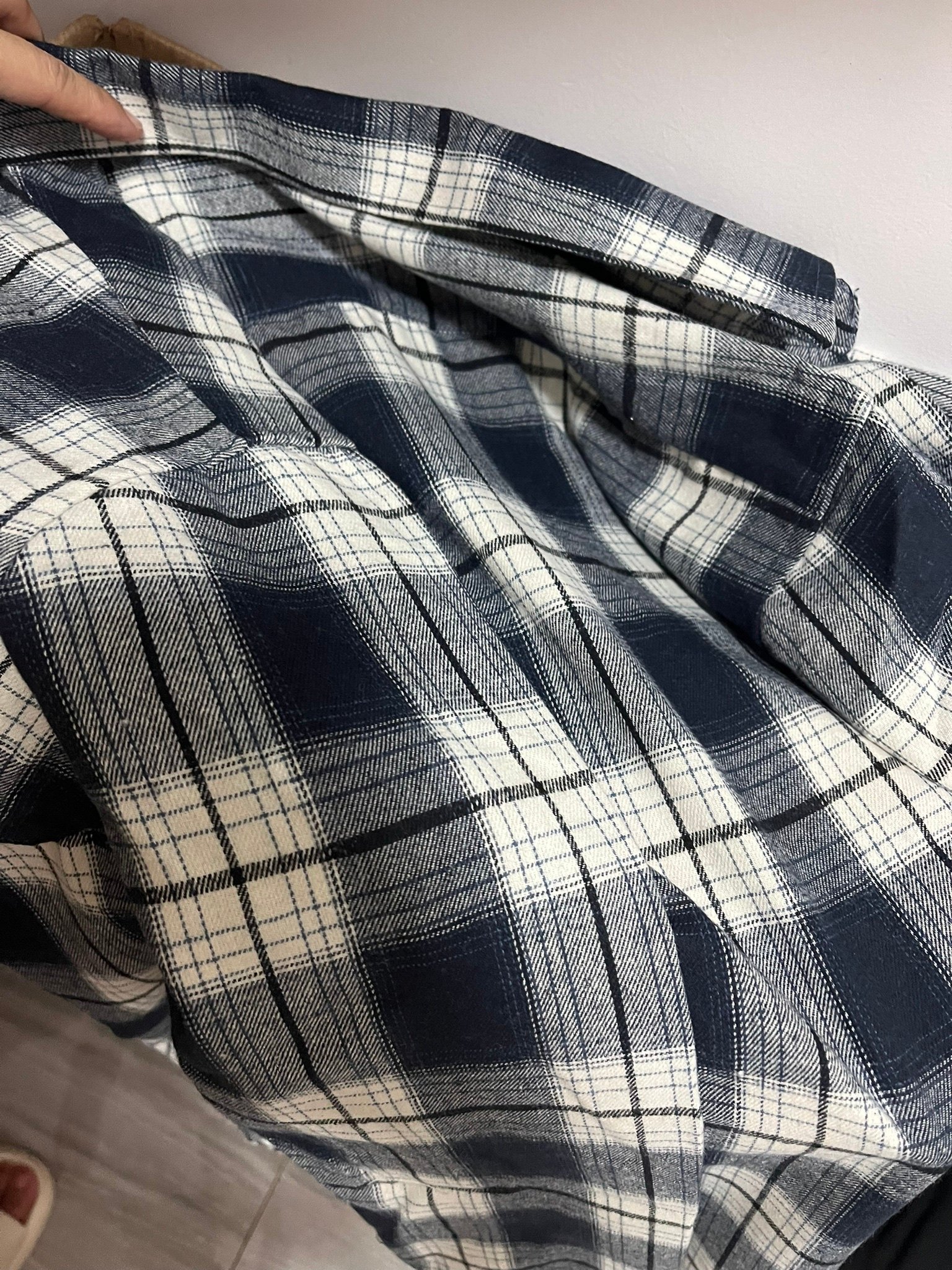 Camisa retro a cuadros de algodón para hombre