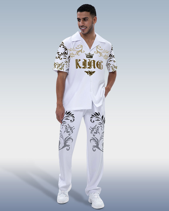 Camisa Rianmond Colorblock estampado de manga corta Walking Set 247 para hombre