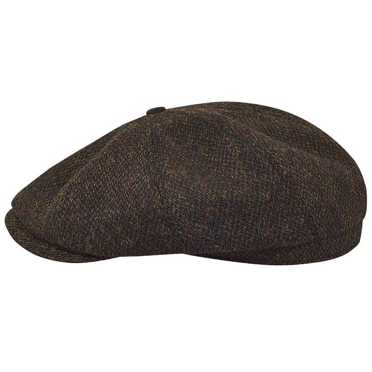 Gorras PEAKED Genuine Scottish Harris Tweed 8 Panels Man gorras Brown