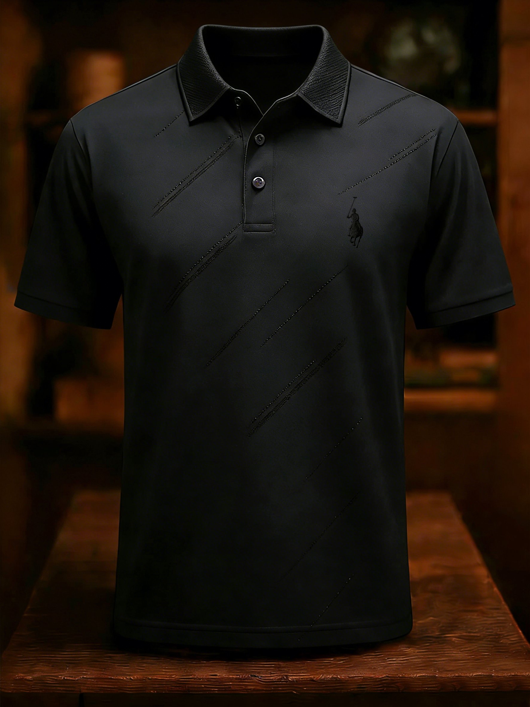 Camisa polo ejecutivo Style estampado de manga corta para hombre