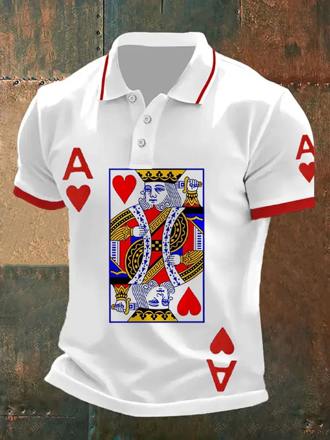 Camisa polo King Of Hearts estampado para hombre