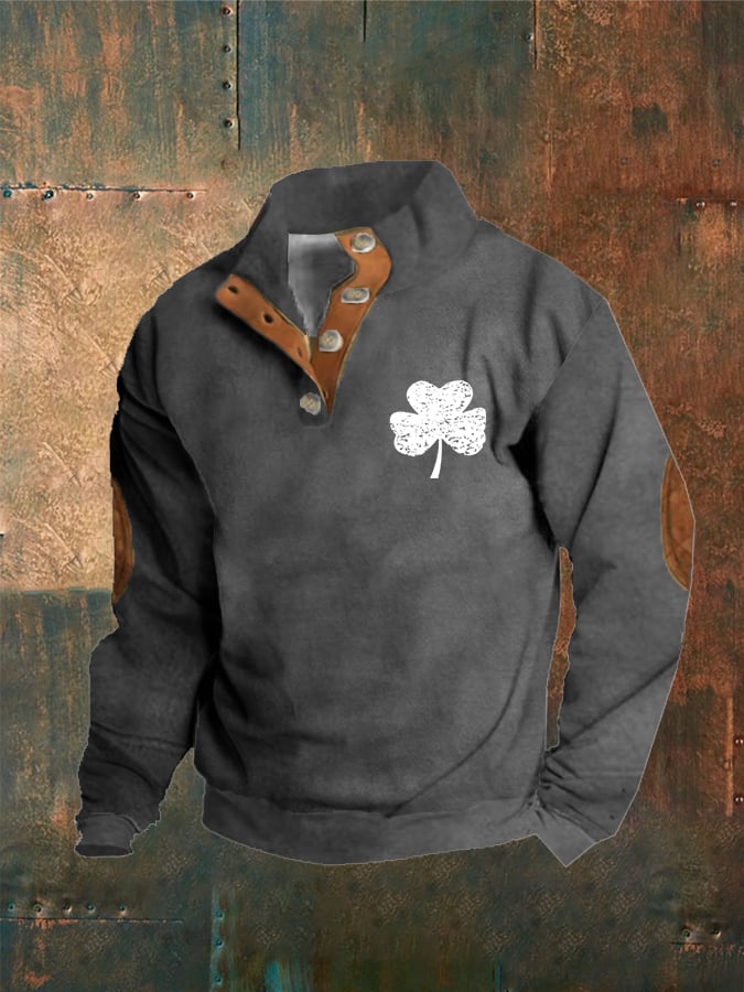 Sudadera St. Patrick's Day estampado Button para hombre