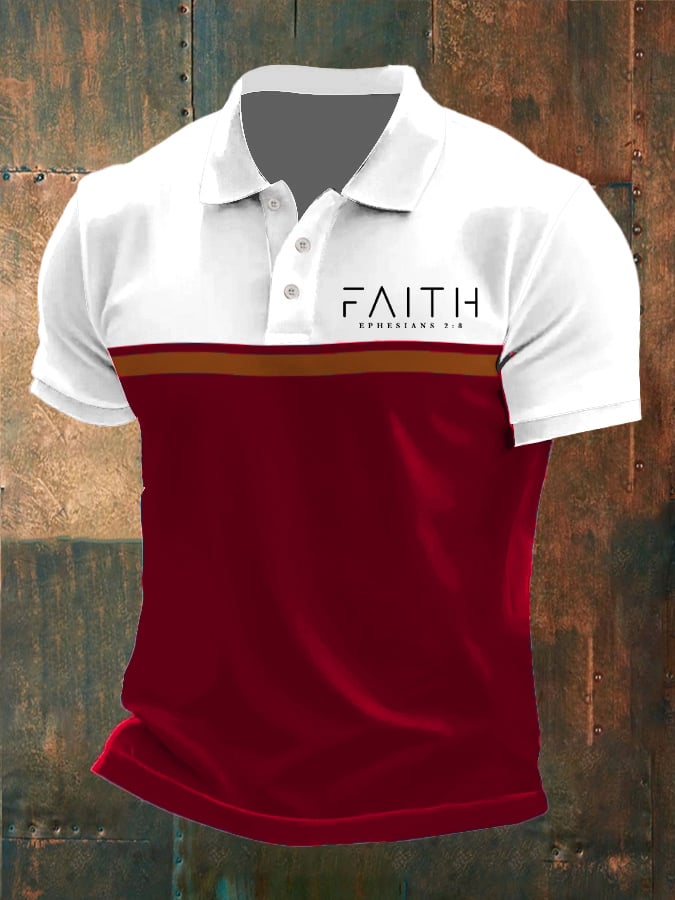 Camisa polo Faith estampado Button Design para hombre