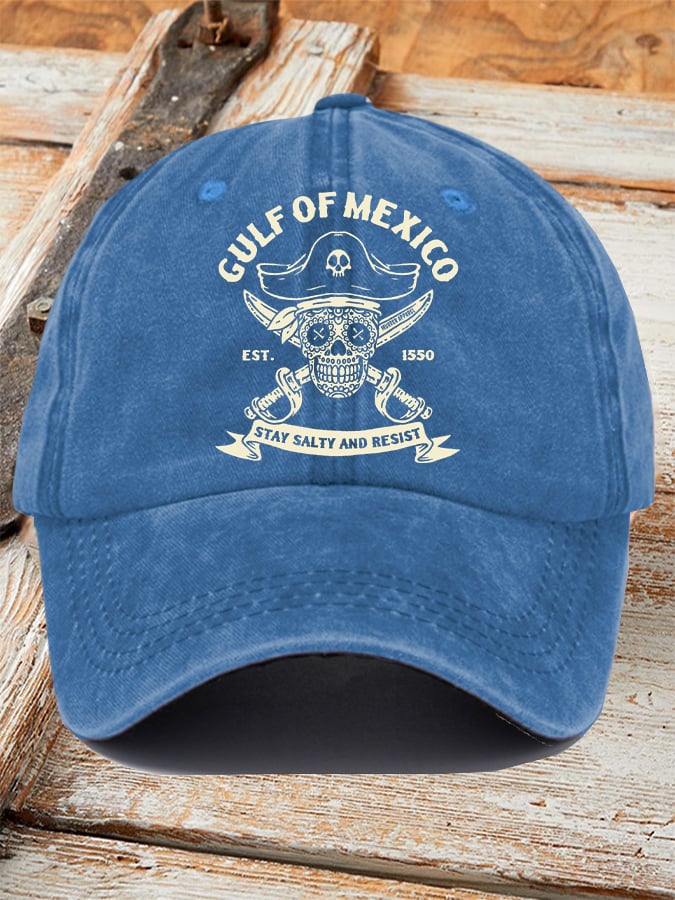 Gorras retro Gulf Of Mexico Est 1550 Stay Salty And Resist estampado Baseball