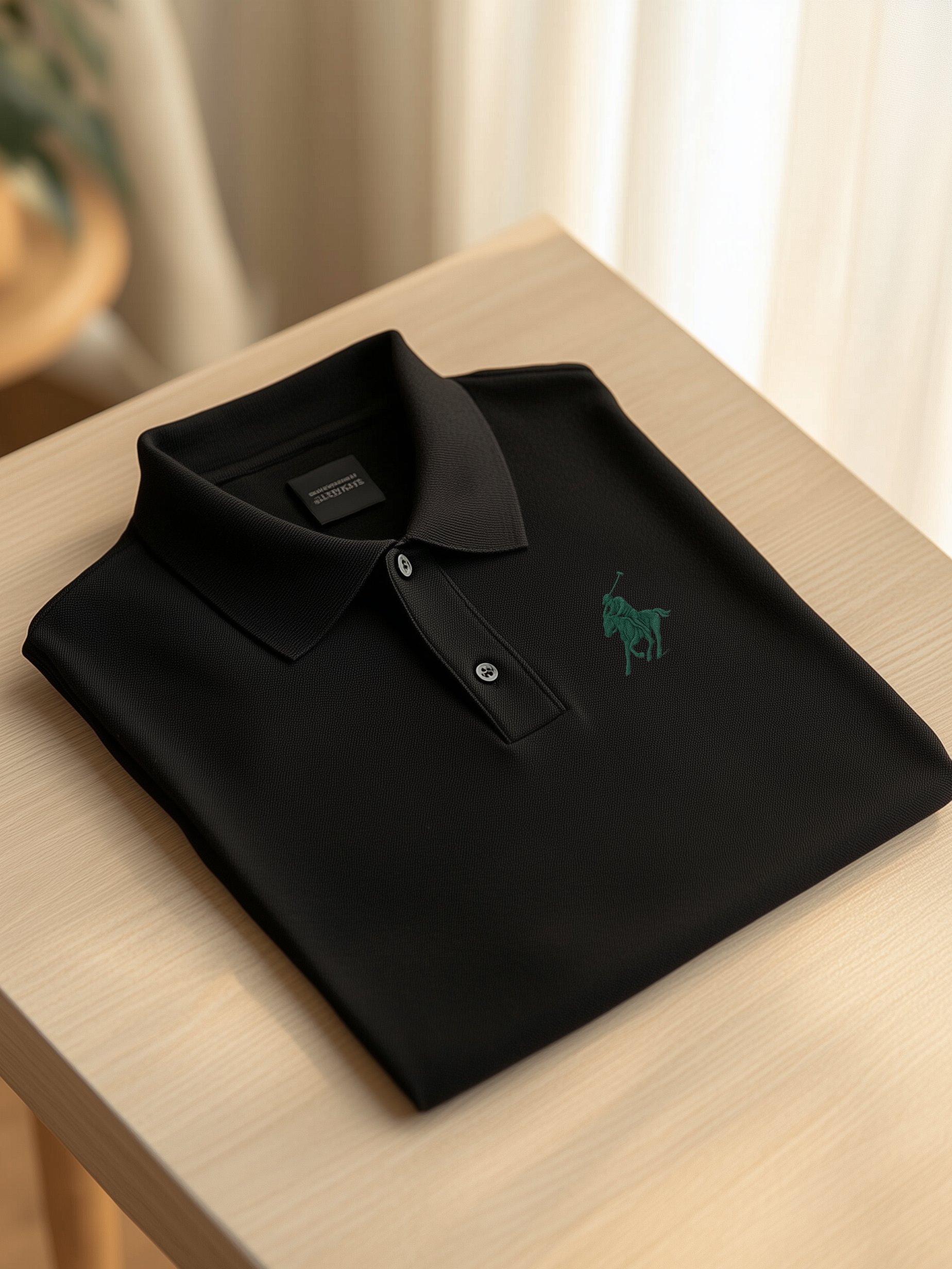 Camisa polo clásico ejecutivo Old Money Button de manga corta para hombre