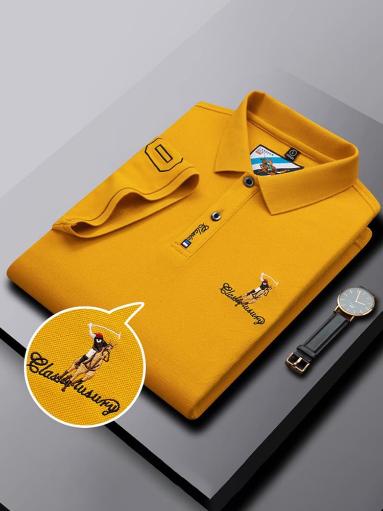 Camisa polo ejecutivo casual Button de manga corta para hombre