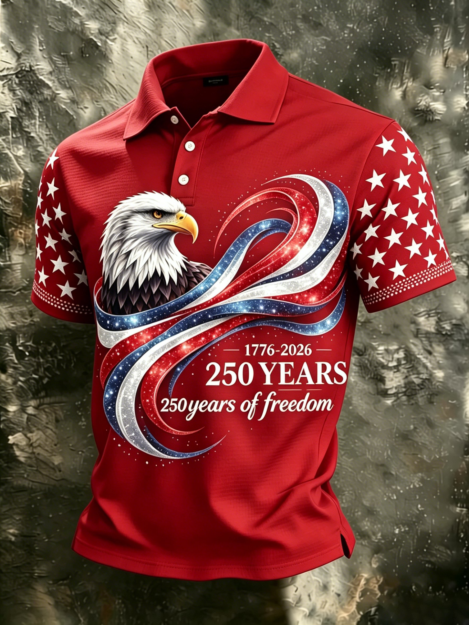 Camisa polo U.S. 250th Anniversary de manga corta estampado para hombre