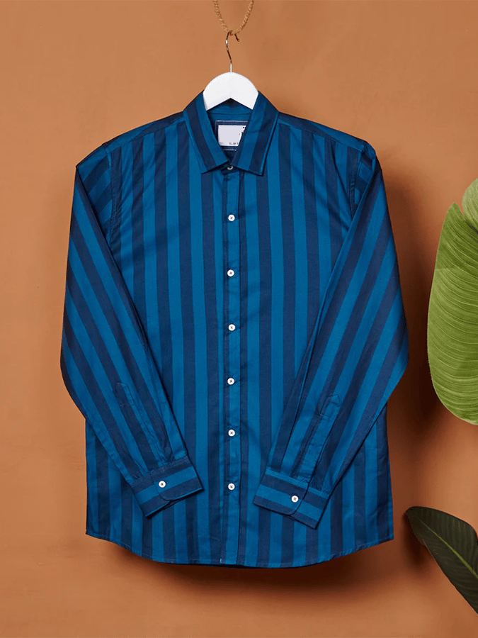 Camisa a rayas ejecutivo casual para hombre