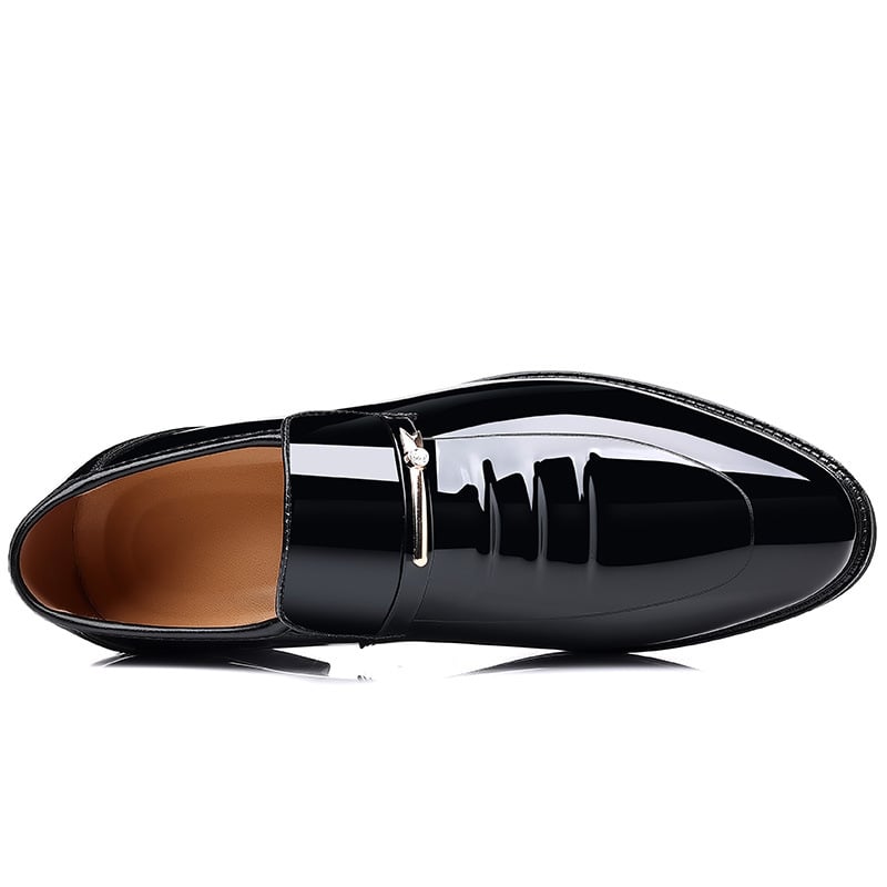 Zapatos ejecutivo formal casual Pointed Toe Cutout Slip-on Faux cuero Patant para hombre