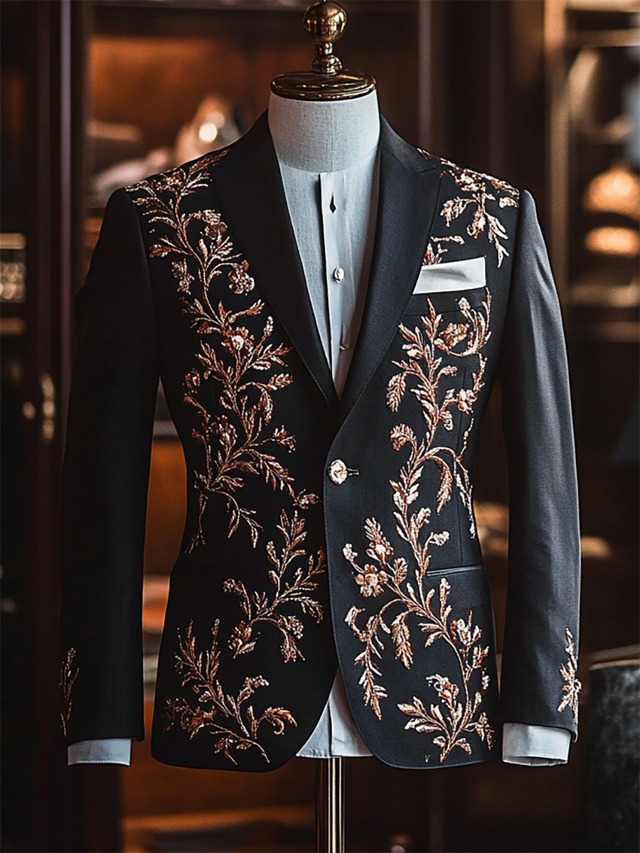 Saco vintage casual Paisley para hombre