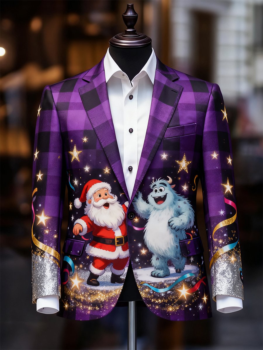 Ejecutivo casual a cuadros Christmas Suit Outerwear para hombre