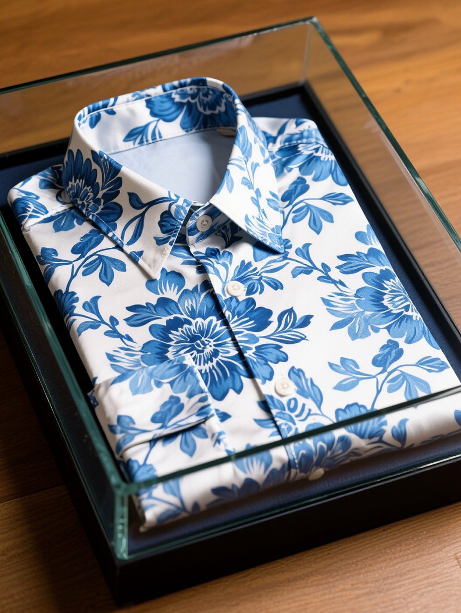 Camisa satén Luxe de manga larga con botones para hombre