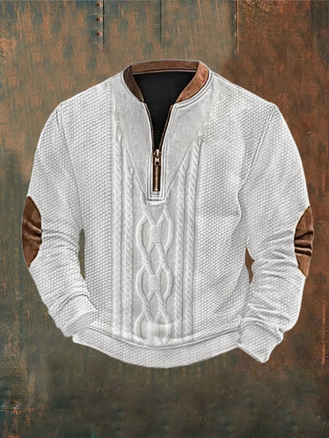 Sudadera Western retro texturizado estampado para hombre