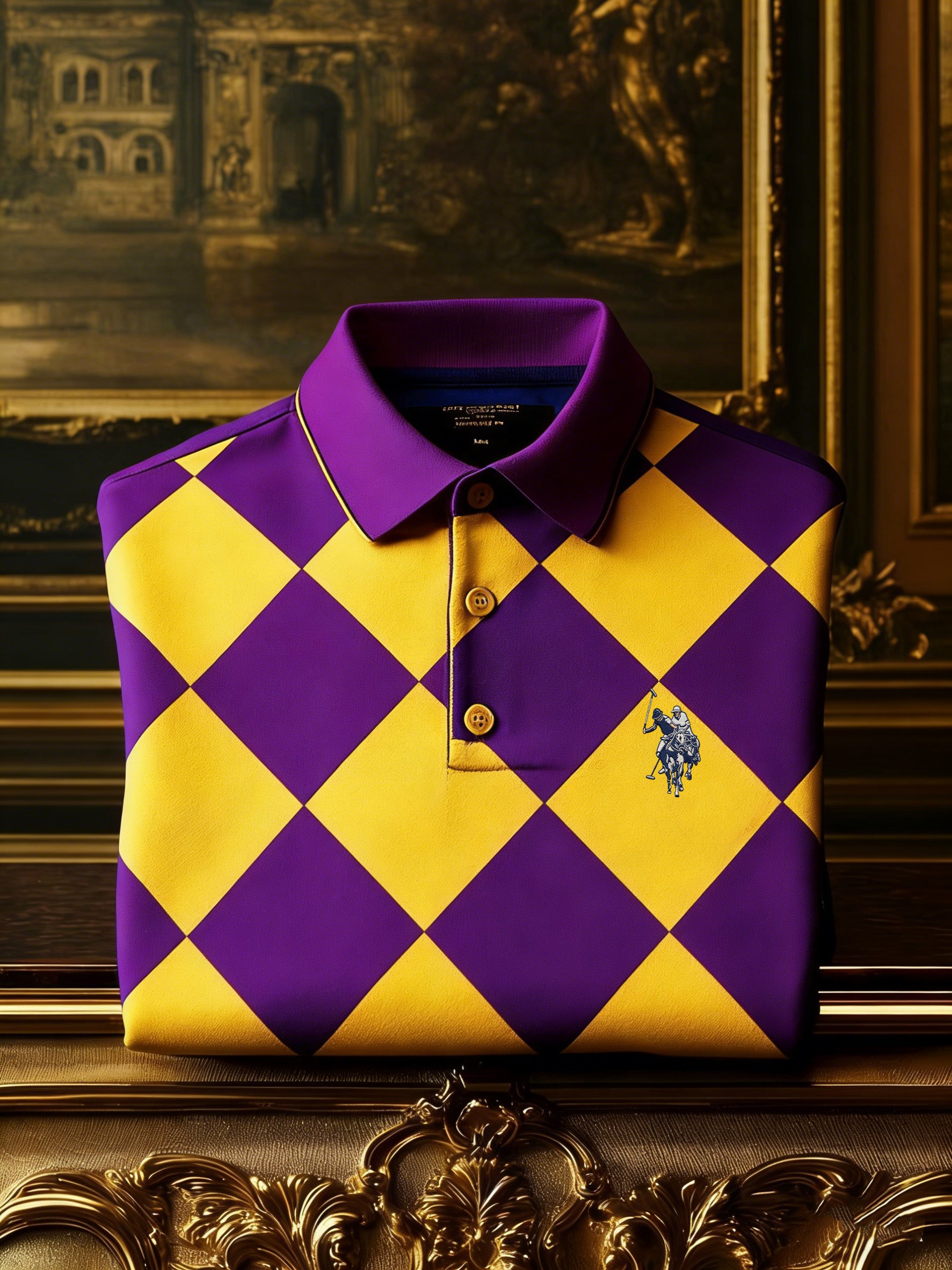 Camisa polo ejecutivo Bold Contrast Diamond a cuadros diseño