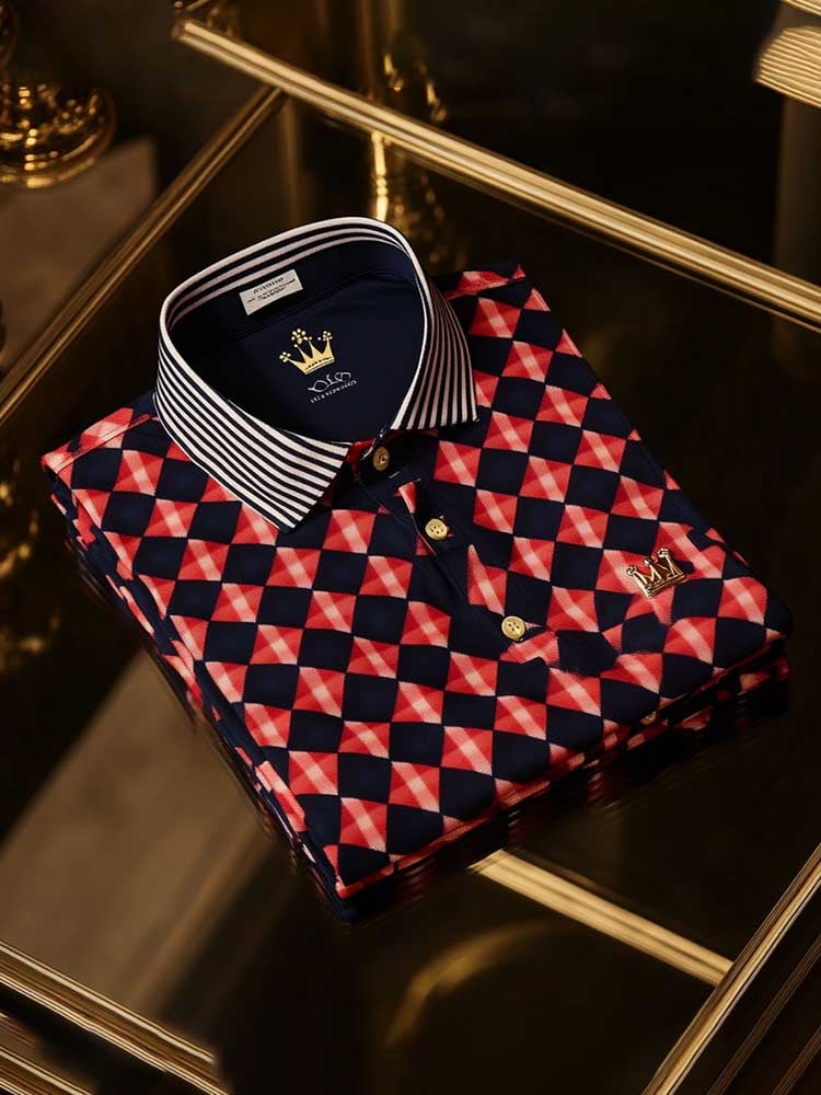 Camisa polo clásico ejecutivo Logo Button de manga corta para hombre